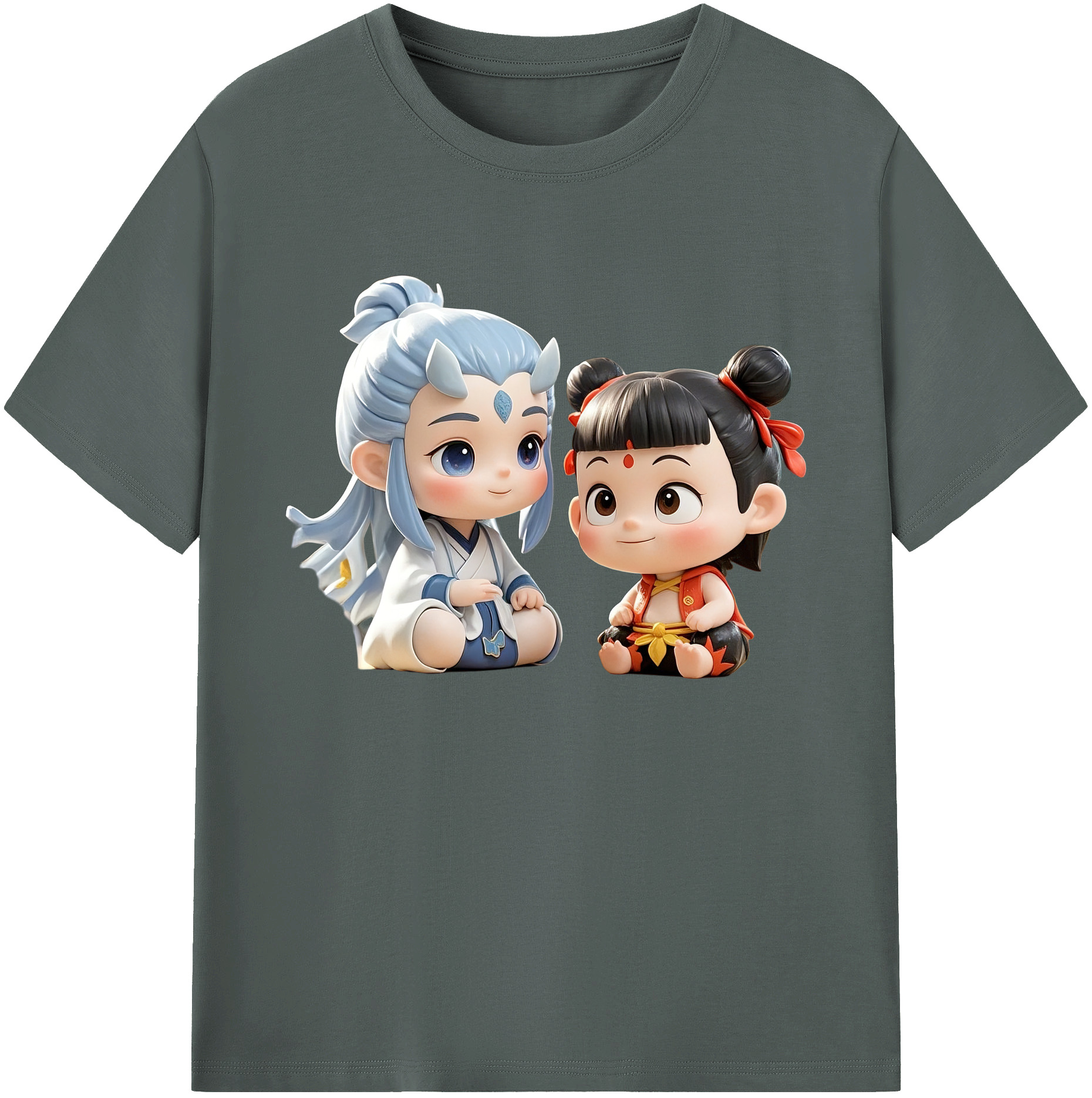（画像用） Ne Zha 2 ナタ 魔童の大暴れ 綿100％ メンズ半袖Tシャツ｜肌触りやわらか＆通気性